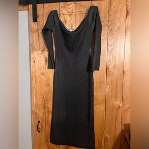 Zara Charcoal Long Sleeve Dress